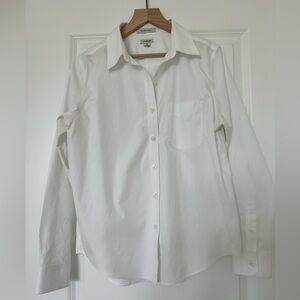 L.L. Bean White Casual Button Down Shirt
